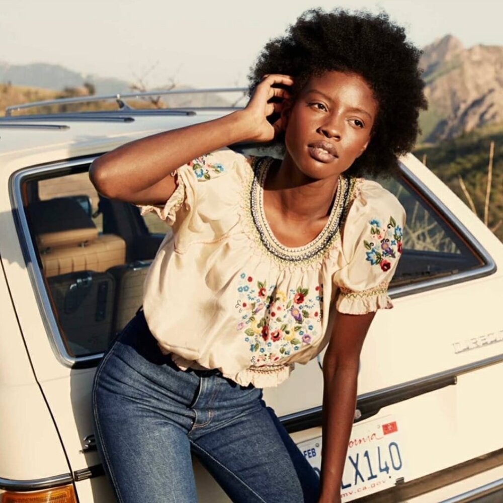 Doen Antonella Blouse - Rare Cream / Rainbow Colorway